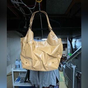Tan Leather Tote Handbag EUC